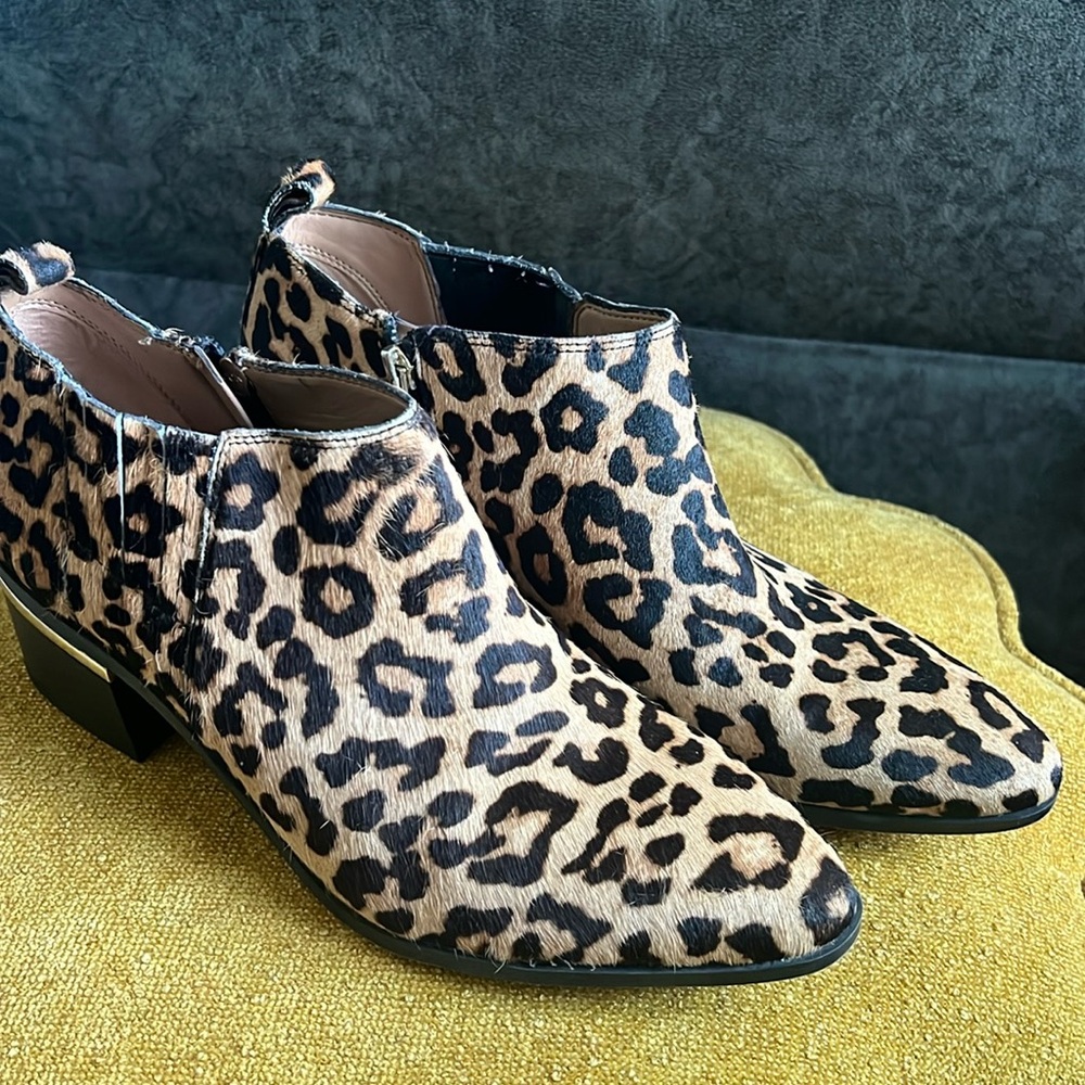 Franco Sarto Leopard Booties size 10